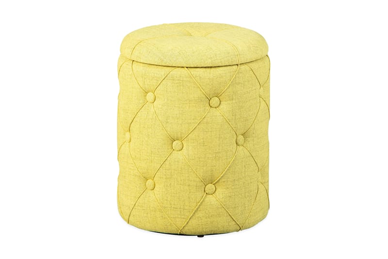 Skammel> Yapak <Tekstil gul-grøn med 22 knapper, undefined